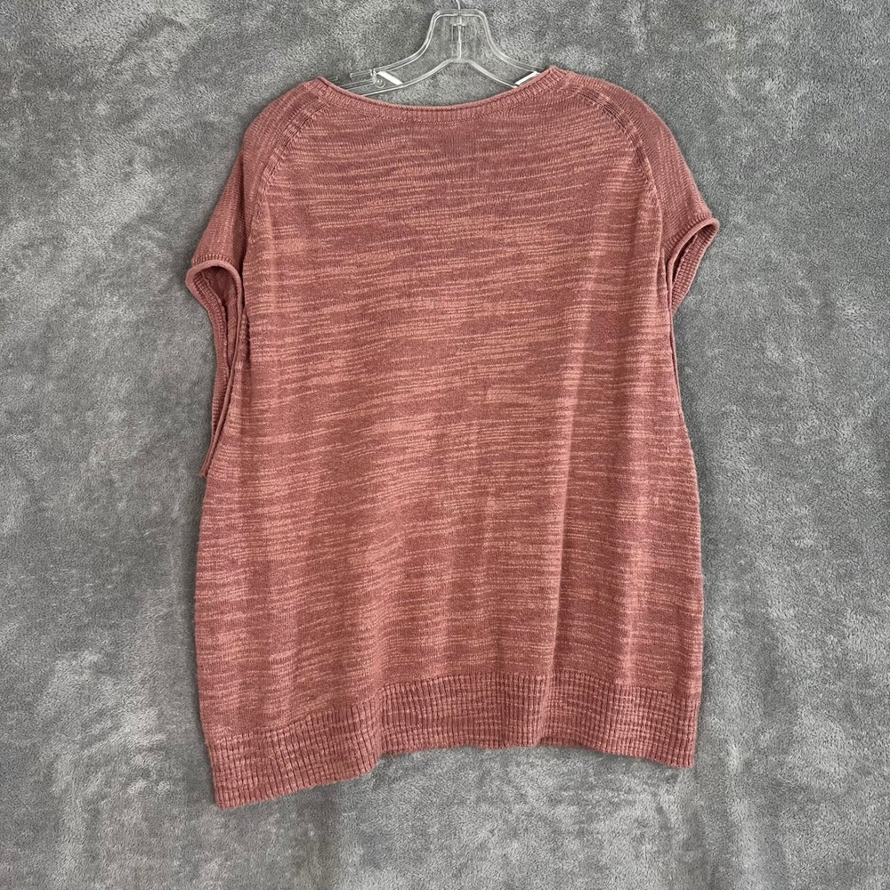 Everlane Muscle Sweater Vest‎ Womens XXL Dusty Rose Linen Organic Cotton - Picture 6 of 9